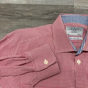 Charles Tyrwhitt Mens 17 35 Extra Slim Fit Gingham Check Button Up Dress Shirt